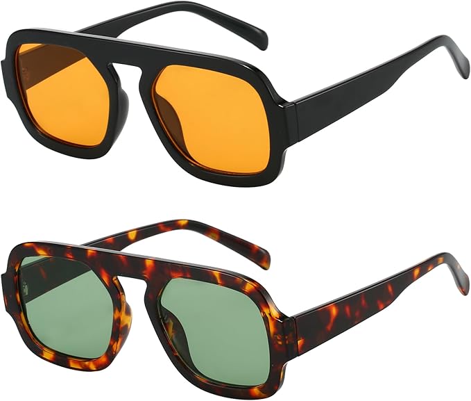 MUNSADE Square Aviator Sunglasses - gambar 1